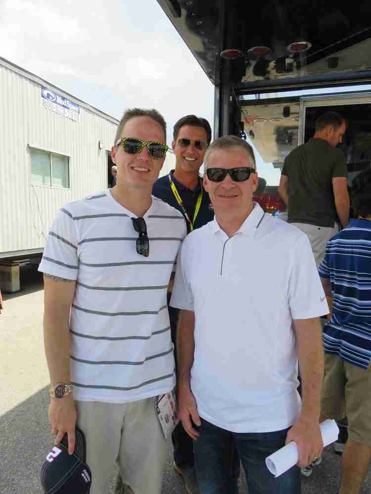 Rick Allen of NBC photobombing me and Jeff Burton.