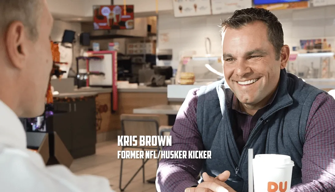 Kris Brown Kicker Texans Nebraska In DUnkin Donuts Smiling